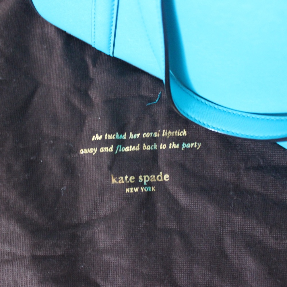 Kate Spade - Sky Newbury Lane Briar Leather Tote - Blue - Stripe Interior - Picture 3 of 6